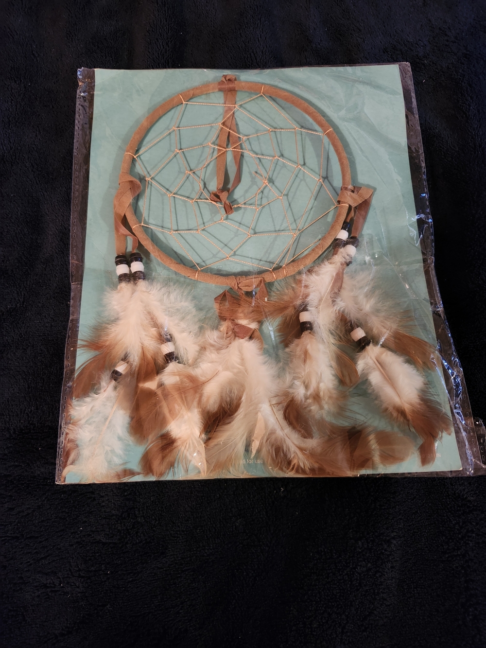 Handmade Brown and Cream Feather Dreamcatcher - Home Accents